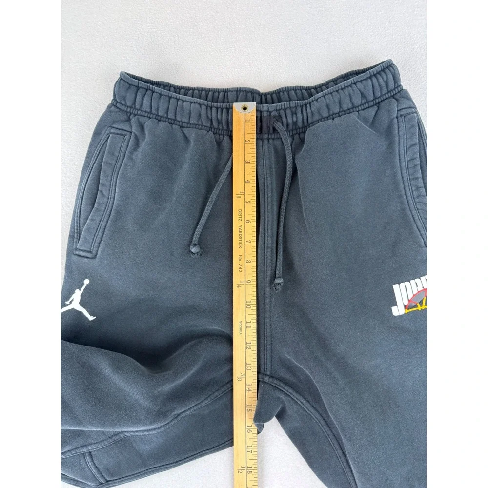 Jordan Sweatpants Mens‎ Large Black Graphic Jumpman Joggers Fleece Faded